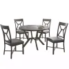 Gray Wood Upholstered 5-pc. Dining Set