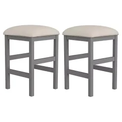 Gray Wood Upholstered Seat 2-pc. Counter Stool Set