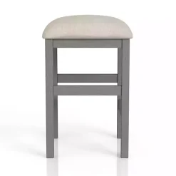 Gray Wood Upholstered Seat 2-pc. Counter Stool Set