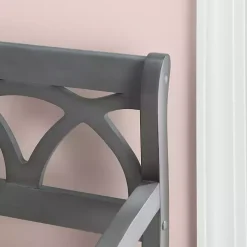 Gray Wood Upholstered Storage Bench