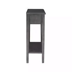 Gray Wooden Console Table with Double Drawers