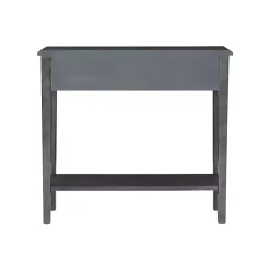 Gray Wooden Console Table with Double Drawers