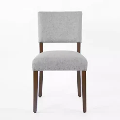 Gray Woven Upholstered Dining Chairs, Set of 2