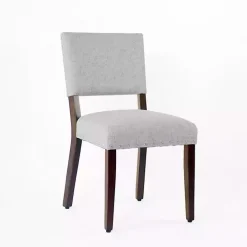 Gray Woven Upholstered Dining Chairs, Set of 2