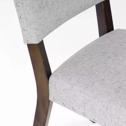 Gray Woven Upholstered Dining Chairs, Set of 2