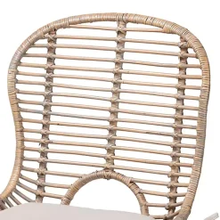 Graywash Rattan Brenna Dining Chairs, Set of 2