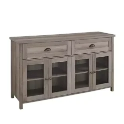 Graywash Rustic Glass Front Sideboard