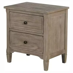 Graywash Wood 2-Drawer Lyla Nightstand