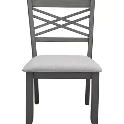 Graywash Wood X-Back Dining Chairs, Set of 2