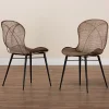 Graywashed Rattan Dining Chairs, Set of 2