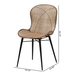 Graywashed Rattan Dining Chairs, Set of 2