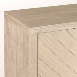 Graywashed Wood Herringbone Sideboard