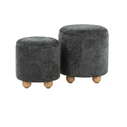 Green Bacci Nesting Ottomans, Set of 2
