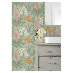 Green Botanical Villa Peel & Stick Wallpaper