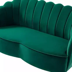 Green Donata Velvet Tufted Loveseat