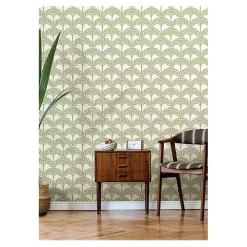 Green Flowering Trees Peel & Stick Wallpaper