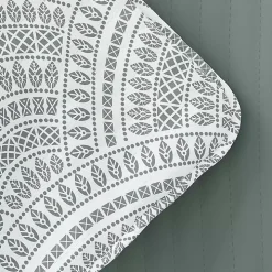 Green Scalloped Reversible 3-pc. King Quilt Set