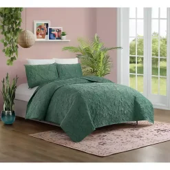 Green Secret Garden 3-pc. Full/Queen Quilt Set