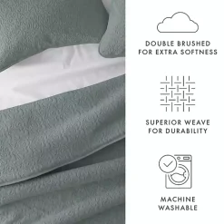 Green Stitched Floral 2-pc. Twin Quilt Set