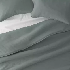 Green Stitched Stripes 2-pc. Twin Quilt Set