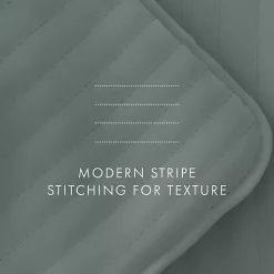 Green Stitched Stripes 3-pc. King Quilt Set