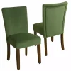 Green Velvet Parsons Chairs, Set of 2