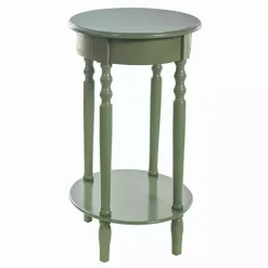 Green Wood Oval Emily Accent Table