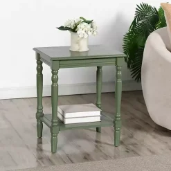 Green Wood Sybil Accent Table