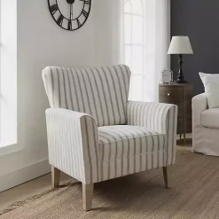 Gustaf Gray Striped Armchair