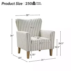 Gustaf Gray Striped Armchair