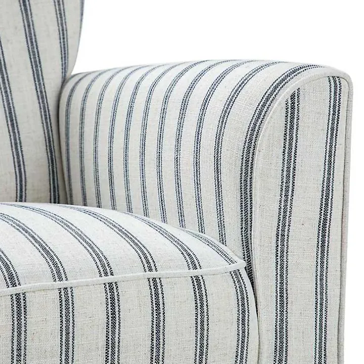 Gustaf Navy Striped Armchair