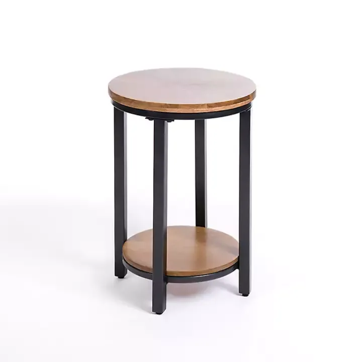 Hayden Wood and Gunmetal Accent Table