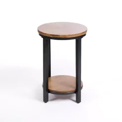 Hayden Wood and Gunmetal Accent Table