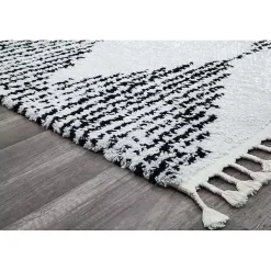 Heath Black and White Moon Area Rug, 8x10