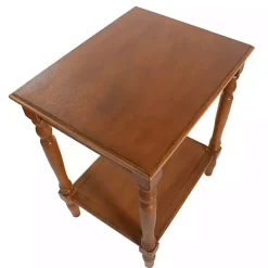 Honey Brown Wood Sybil Accent Table