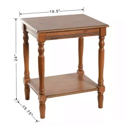 Honey Brown Wood Sybil Accent Table