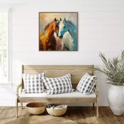 Horse Couple Framed Canvas Art Print