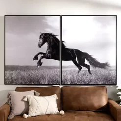 Horse Diptych Framed Canvas Art Prints, Set of 2