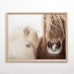 Horse Snuggle Framed Art Print