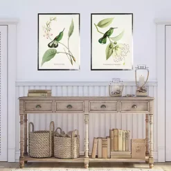 Hummingbirds on Flowers 2-pc. Framed Art Print Set