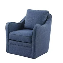 Indigo Swivel Upholstered Wide Seat Accent Chair