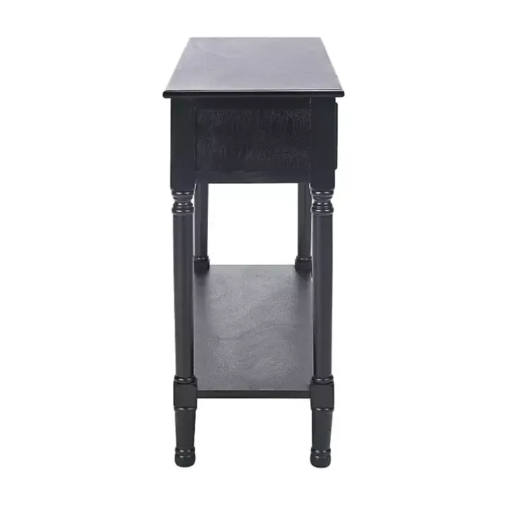 Irma Black Textured Drawers Console Table
