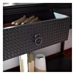 Irma Black Textured Drawers Console Table
