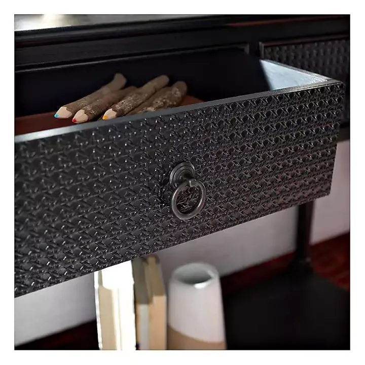 Irma Black Textured Drawers Console Table