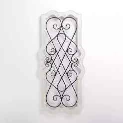 Isabel White Wood and Metal Wall Plaque