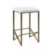 Ivory and Gold Backless Counter Stool