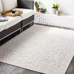 Ivory Botanical Bohemian Area Rug, 8x10