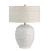 Ivory Carved Fish Ceramic Table Lamp