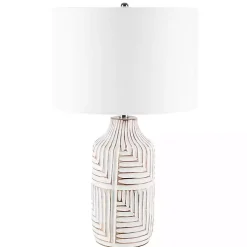 Ivory Carved Wood Dianne Table Lamp