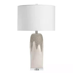 Ivory Ceramic Textured Base Table Lamp